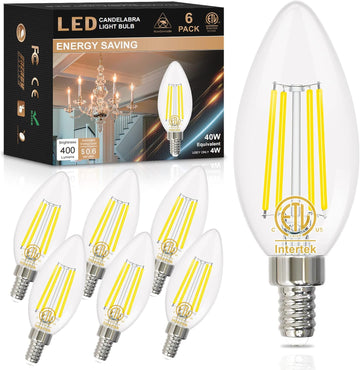 E12 LED Candelabra Light Bulbs 40W Equivalent 5000K Daylight