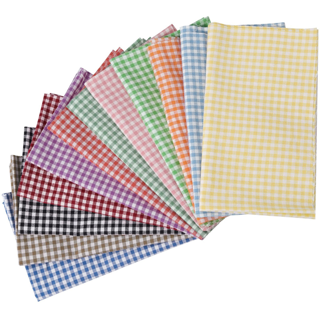57"W x 36"L Gingham Poly-Cotton Fabric Cut By The Yard, Checkered Plaid Vintage Fabric for DIY, Homespun