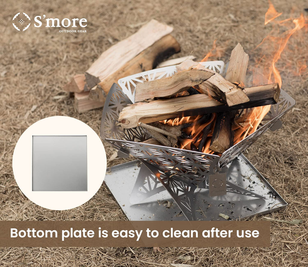 Portable Assembled Camping Fire Pit, Outdoor Fire Pit with grill for cooking, Firepit Stove with storage bag, Backyard