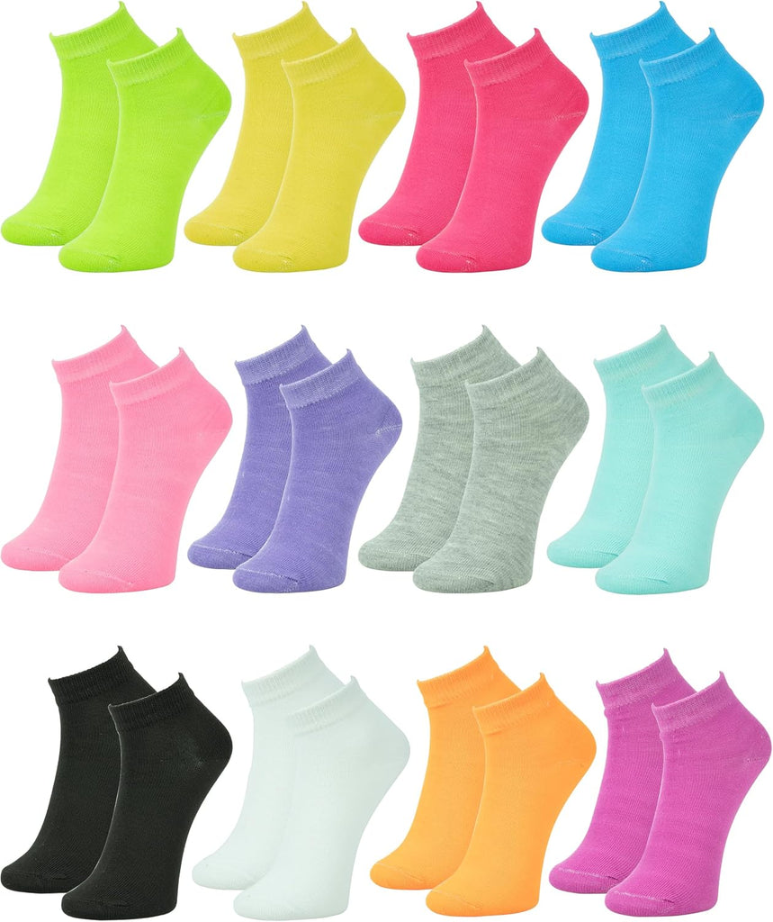 12 Pairs Girl Children Toddler Kids Cotton Ankle Socks