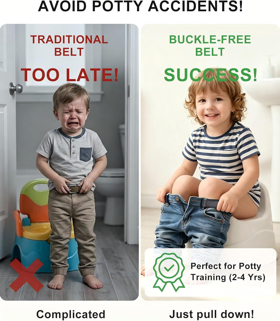 2 Pcs Kids Elastic No Buckle Belt for Girls for Causal Pants Jeans