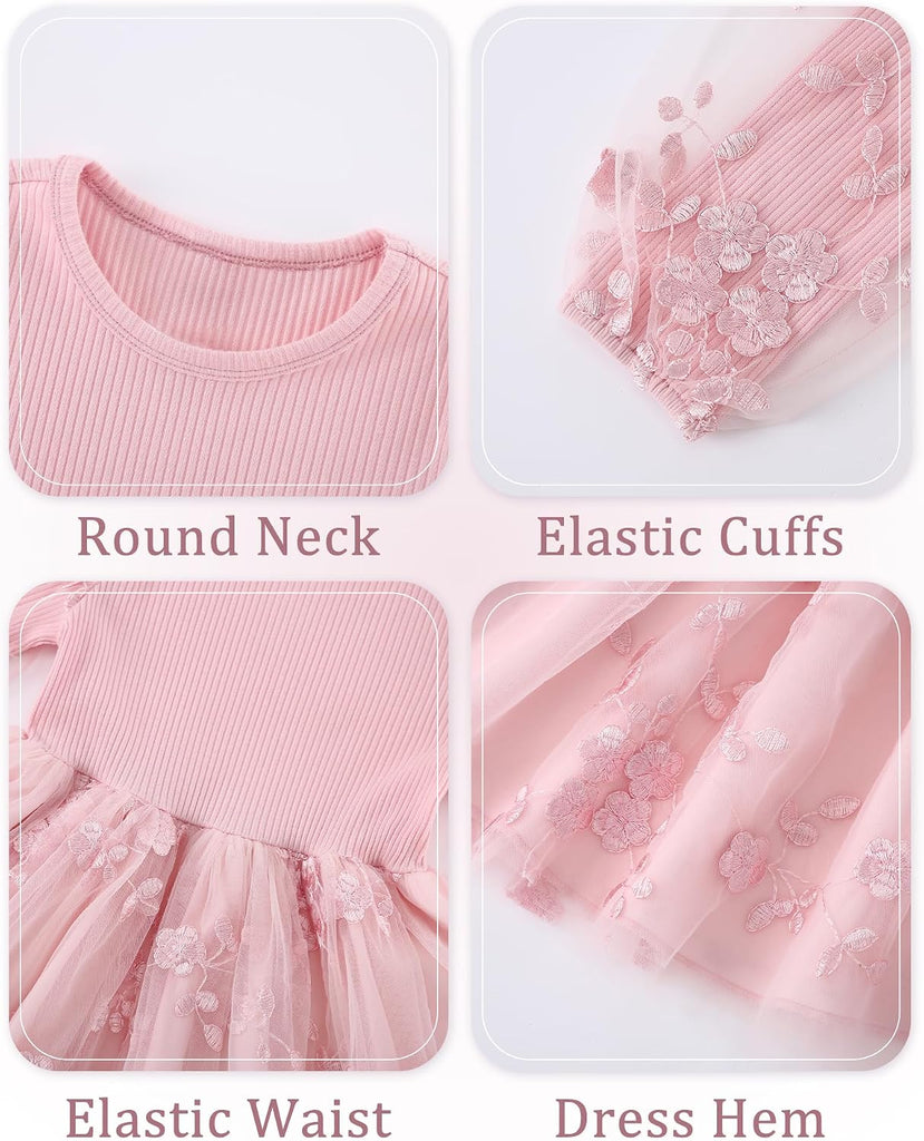 Toddler Girls Tutu Dress Long Sleeve Party Dress 3