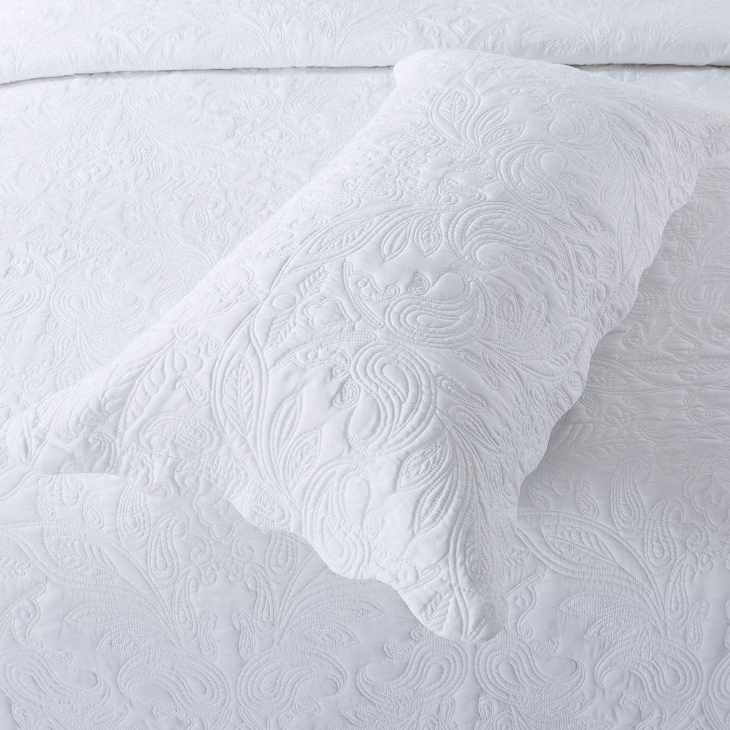 Oversized Queen Bedspreads 110x106- Queen Size Quilt Bedding Sets 3-Piece, Paisley Coverlets Lightweight Bedlinen Set