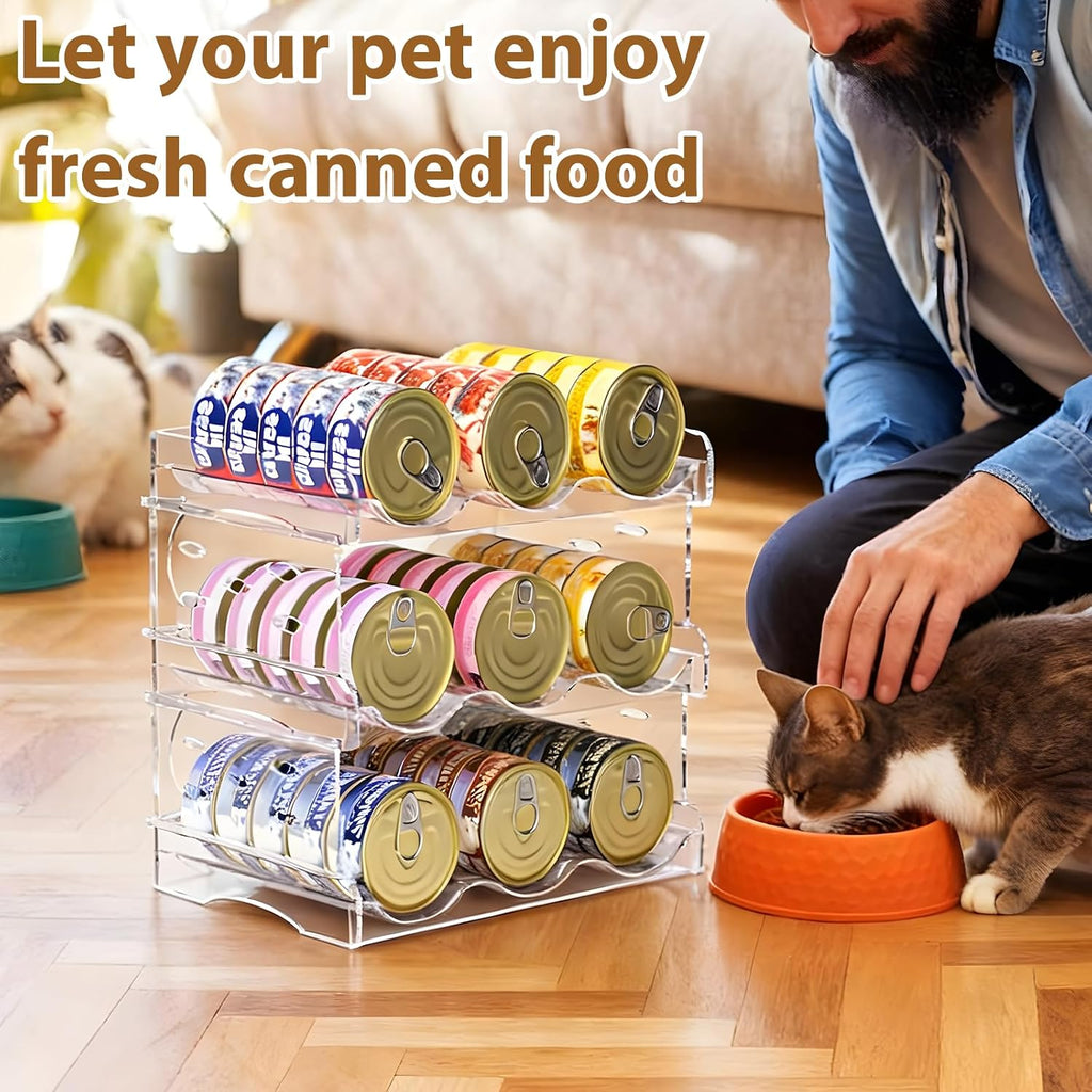 Cat Food Can Organizer, 4-Tier Cat Food Organizer