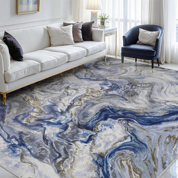 9x12 Area Rugs for Living Room, Modern Abstract Rug for Bedroom, Contemporary Machine Washable Rug, Large Stain
