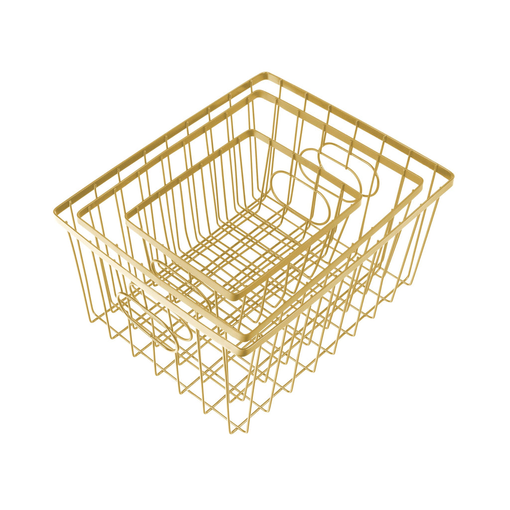 Camden 6-Piece Nesting Baskets Industrial Wire 16", Gold