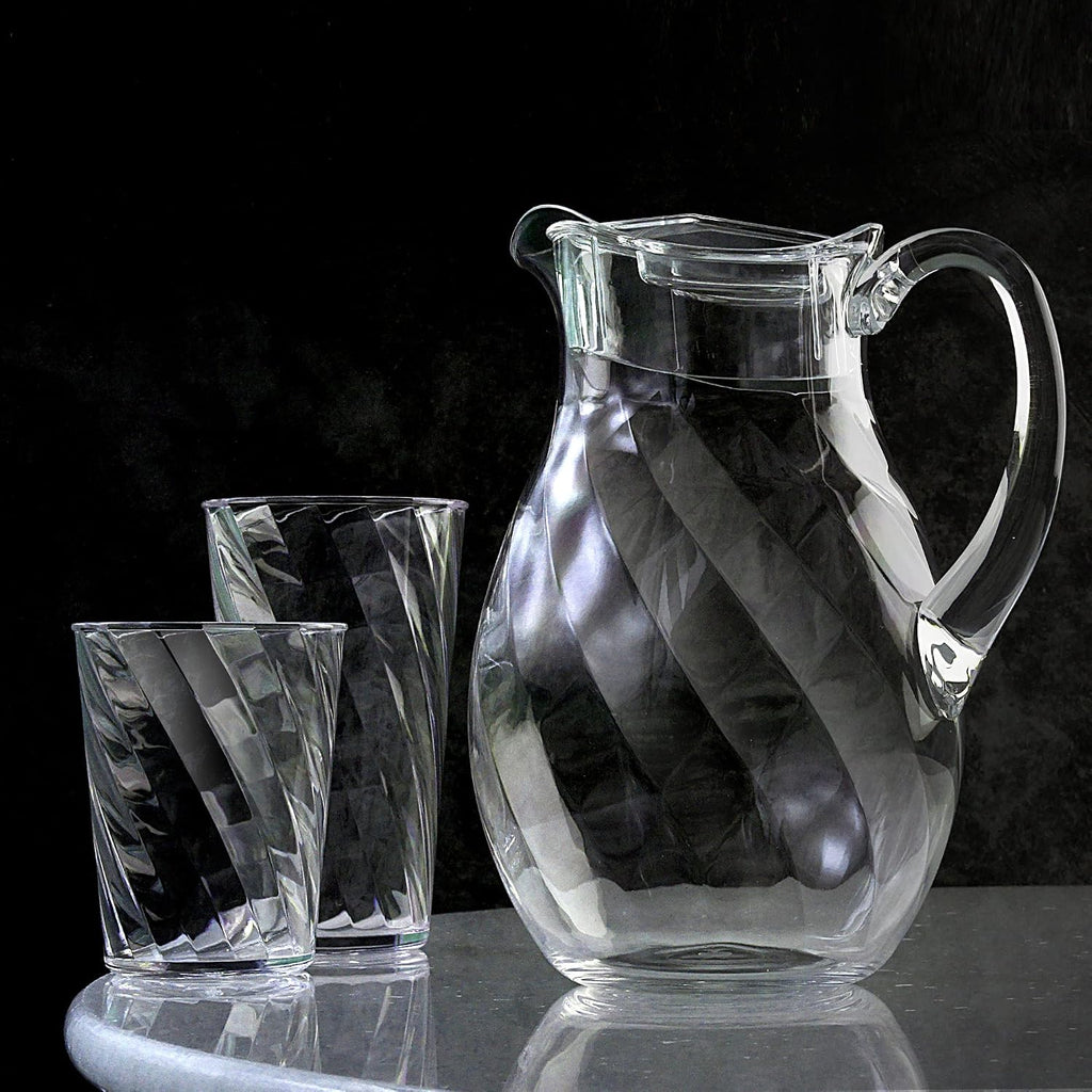 Glacier - 18-Ounce Plastic Tumblers (Set of 8), All-Clear Reusable Plastic Cups, Stackable, BPA-Free, Shatter-Proof