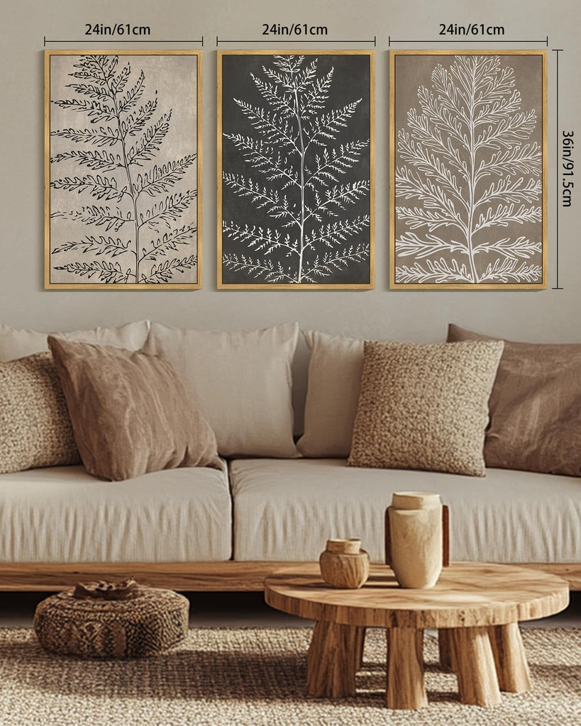 Vintage Botanical Framed Wall Art 24x36in Natural Framed