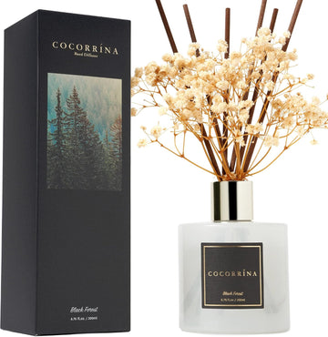 Reed Diffuser Sets, 6.7 fl oz. Black Forest Diffuser with Sticks Home Fragrance Reed Diffuser Shelf Decor