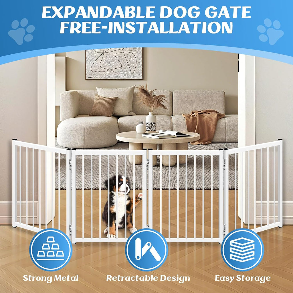 Freestanding Short Dog Gate, 16" Tall Small Pet Gate Easily Step Over