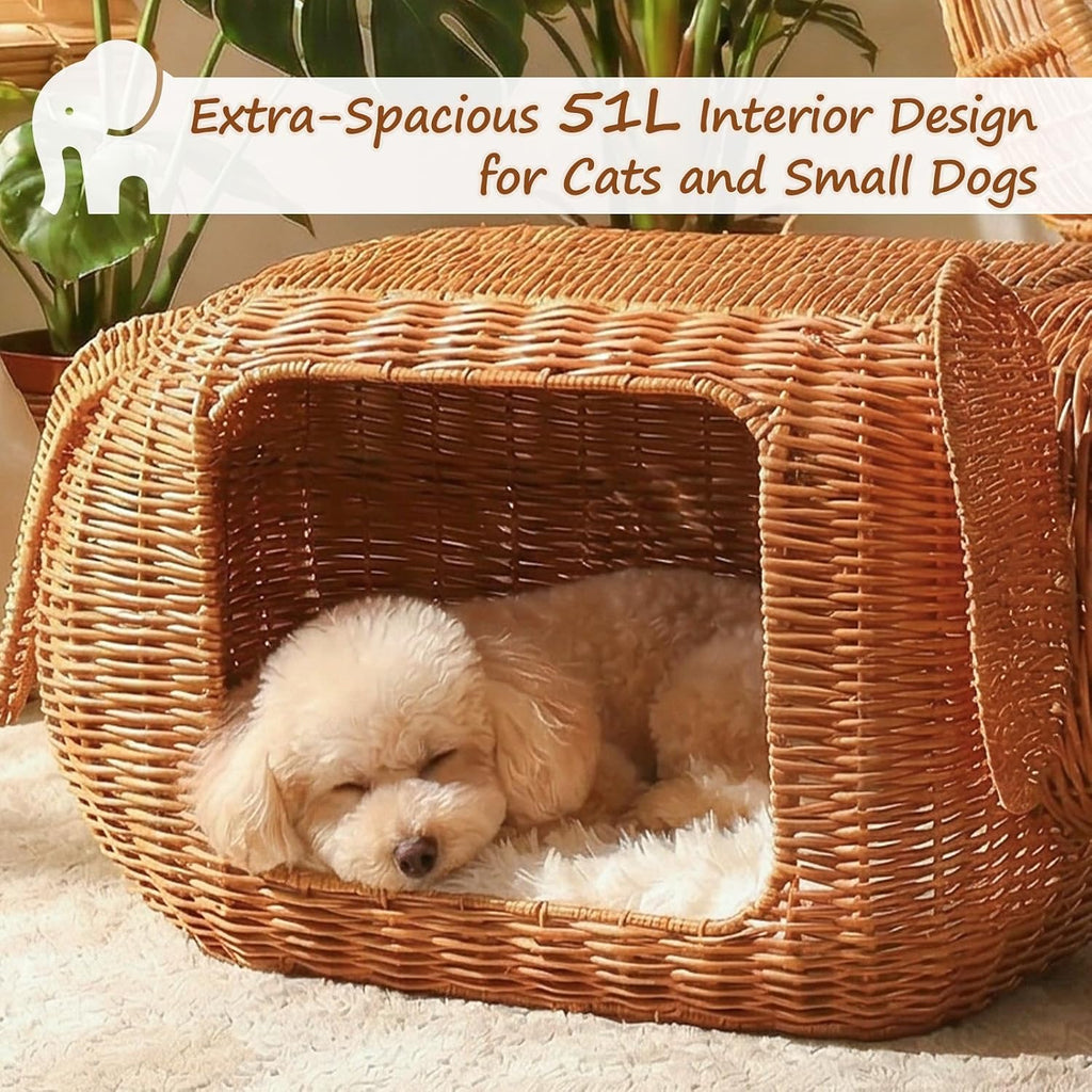 Elephant Cat Condo Bed, Woven Cat House