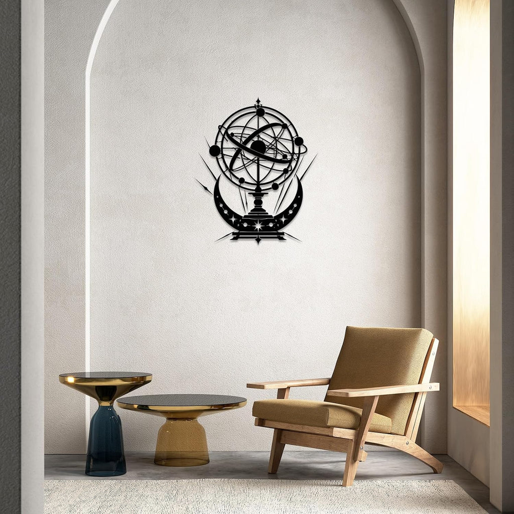 Celestial Armillary Sphere Metal Wall Art Metal Signs Metal Outdoor Decor WallArt Decor Vintage Gothic Artwork