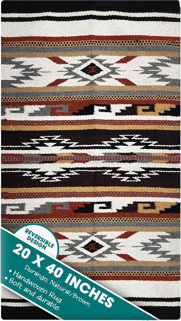 Boho Southwest Area Rug - Durango Pattern - 20x40 Natural/Brown