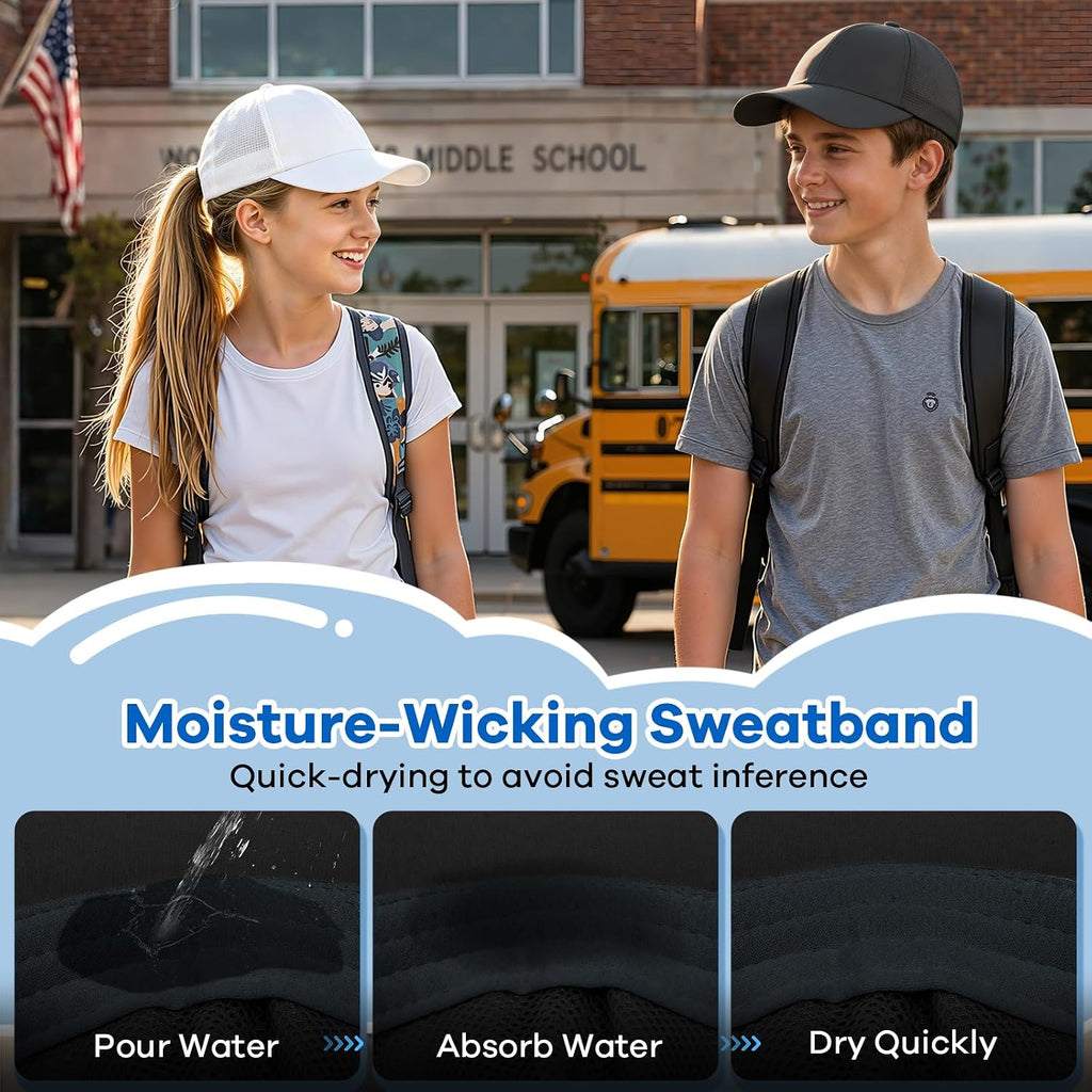 Kids Sports Baseball Cap for Boys Girls Lightweight UPF 50+ Sun Hat Quick Dry Breathable Youth Baseball Hat
