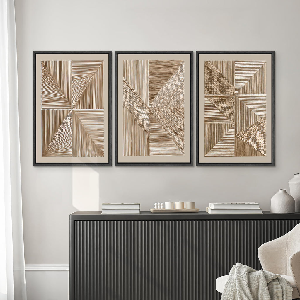 Framed Canvas Print Wall Art Geometric Line