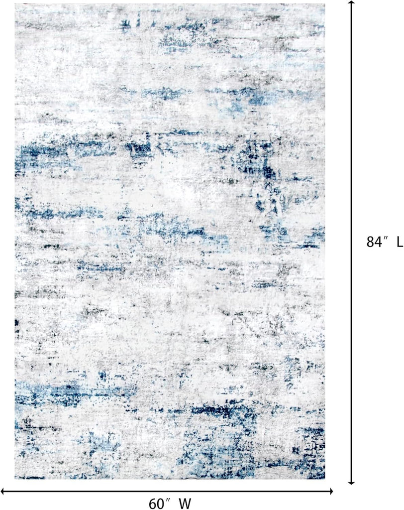Area Rug Living Room Rugs: 5x7 Large Soft Indoor Carpet Modern Abstract Rug with Non Slip Rubber Backing for Under