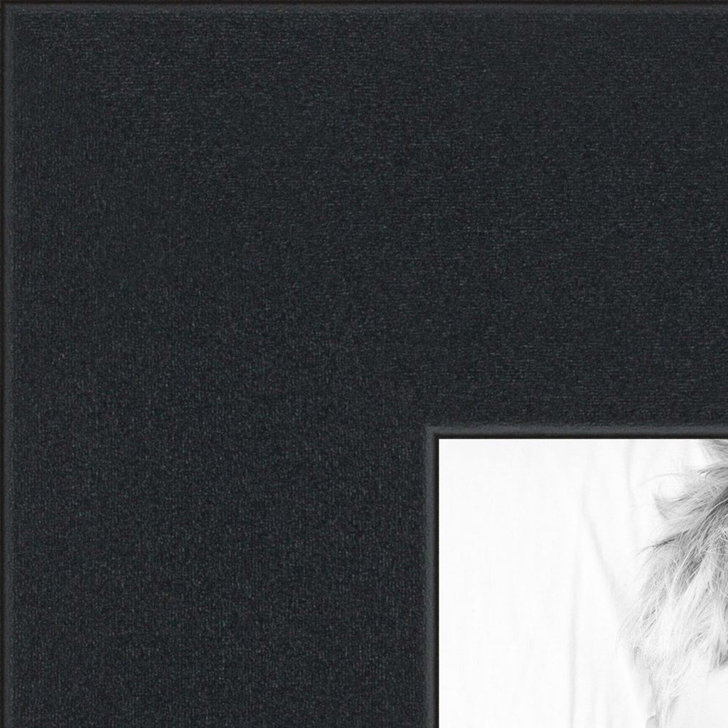 Collage Photo Frame Double Mat with 6-5x7 Openings with Satin Black Frame and Black mat.