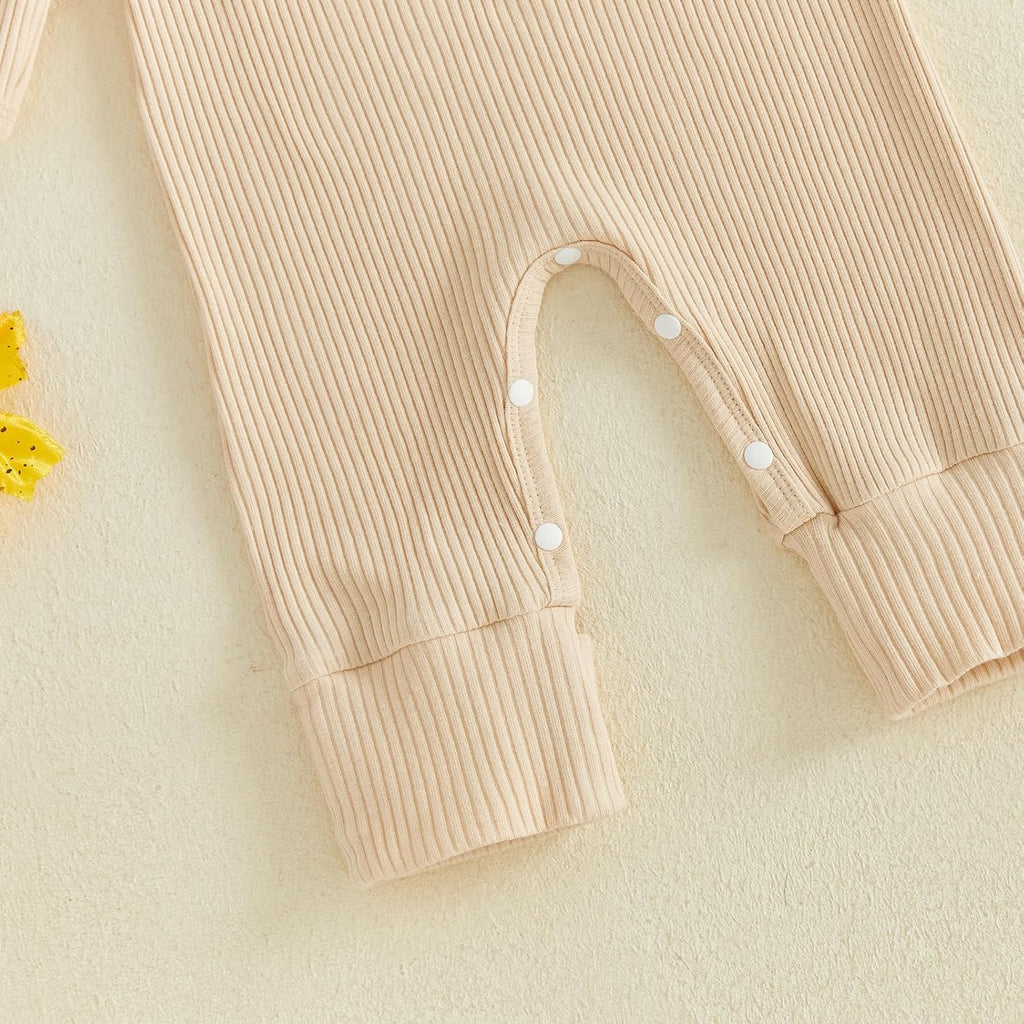 Newborn Baby Boy Girl Ribbed Romper Knot Hat Coming Home Outfits