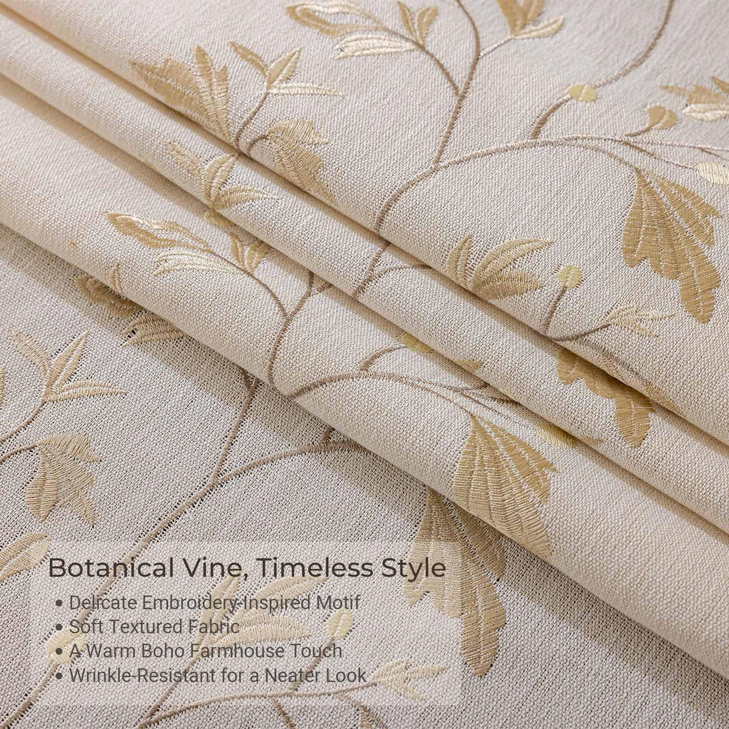 Waterproof Outdoor Rectangular Botanical Vine Tablecloth, 55 x 86 Inch