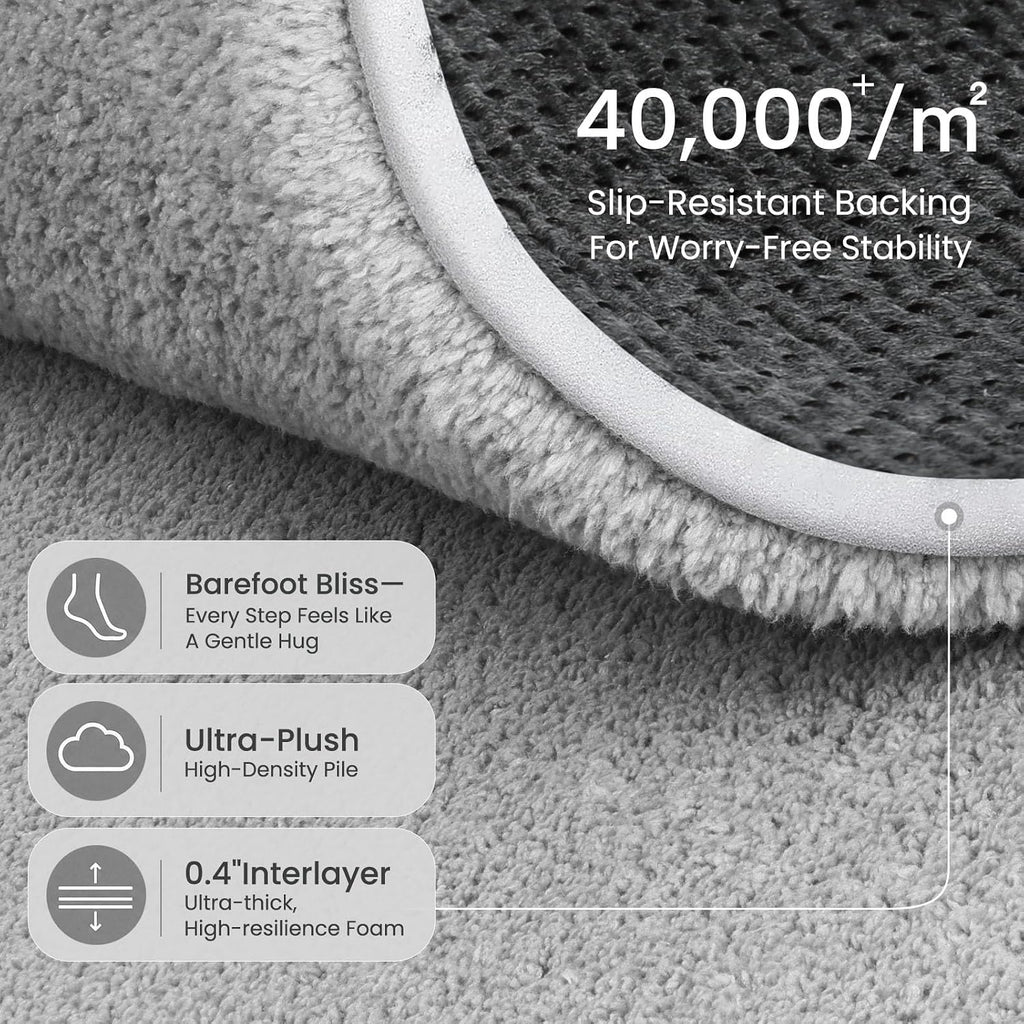8x10 Area Rugs Living Room, Carpet Plush Grey Rug