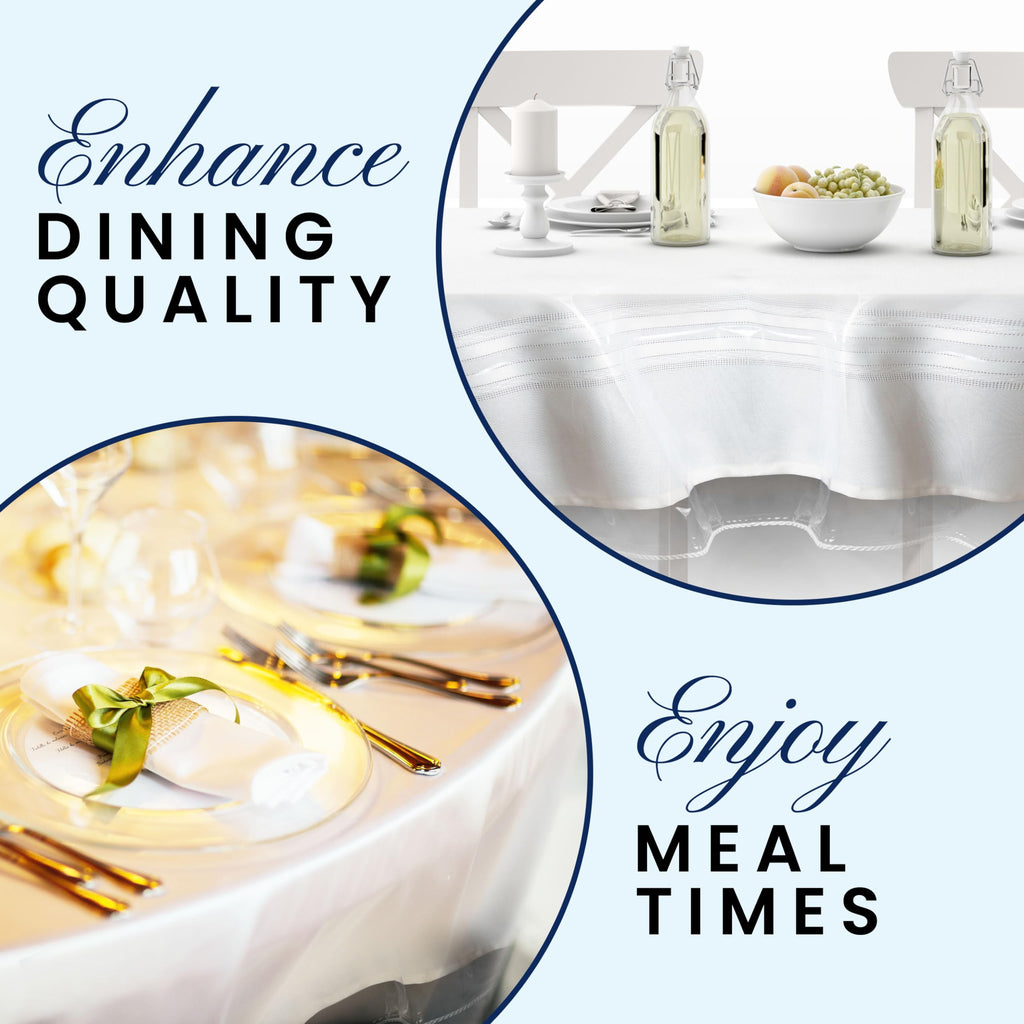 Tablecloth Protector Crystal Clear Vinyl (60"x144" Oblong) | Thick, Durable Clear Table/Tablecloth Protector