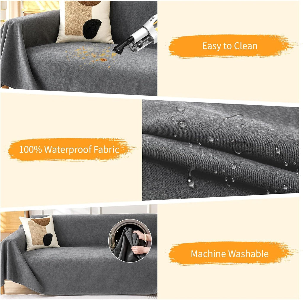 Cat-Scratch Resistant Armchair Couch Cover, Waterproof Sofa Cover for Dogs, Pet Friendly Couch Protectors Anti Slip