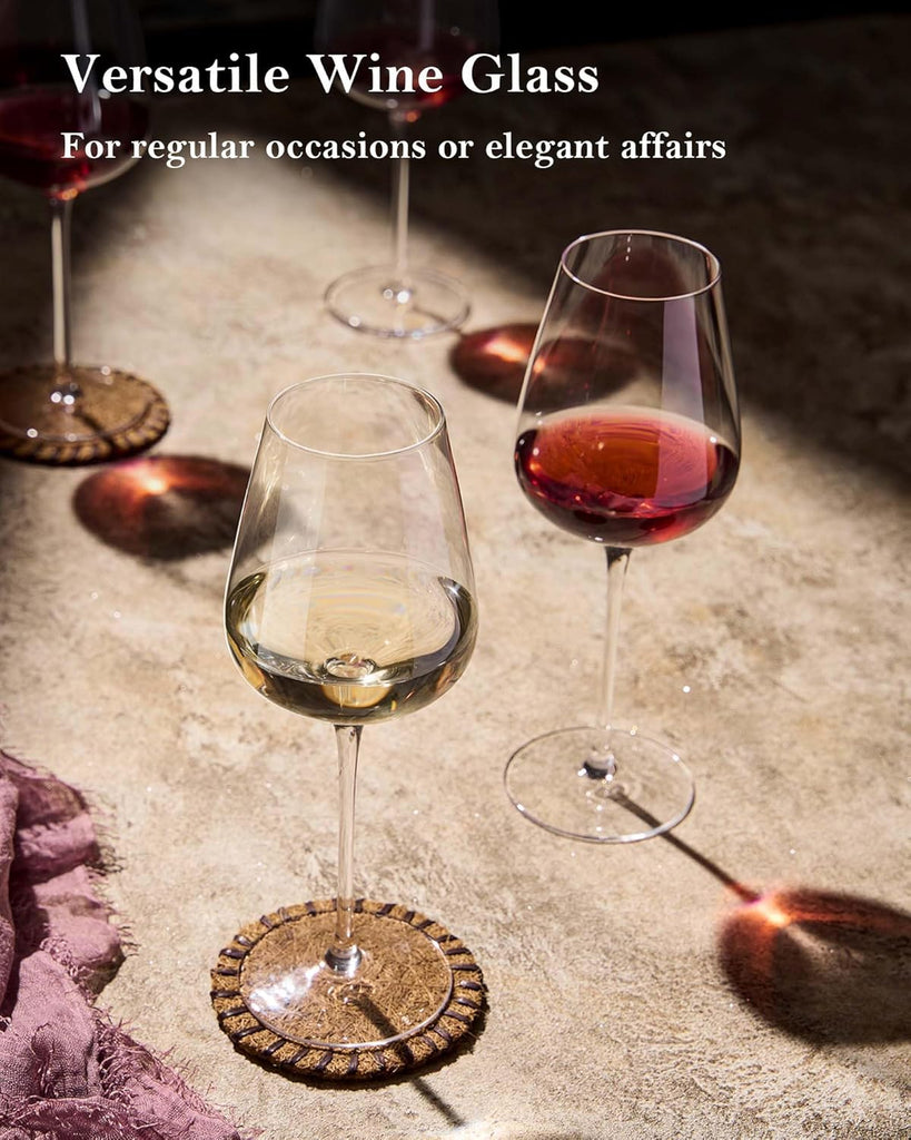 Hand Blown Bordeaux Wine Glasses - Set of 6-18 Ounce - Great Gift Packaging - Red Wine Glasses Lead-Free Premium Glass