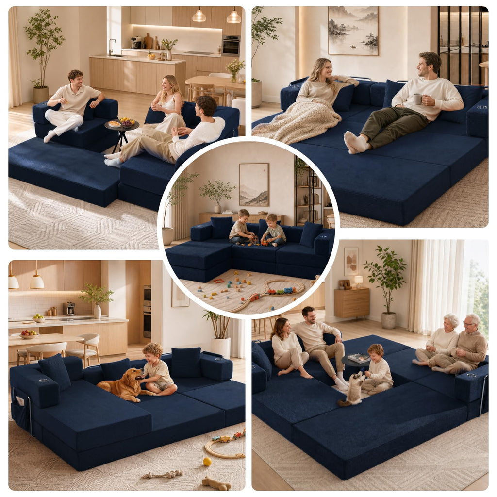 Modular Sectional Sofa, 108" L-Shaped Couch with Deep Seat