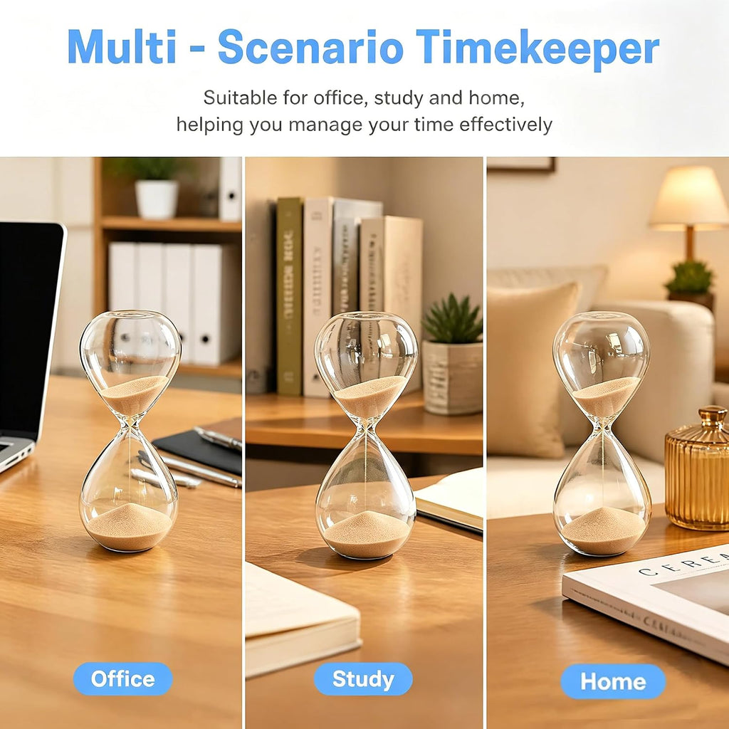 Hourglass, Champagne Sand Timer, 15 Minute Hand-Blown Glass