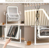 Vanity Mirror with Lights,13.1"×16.7"LED Makeup Mirror,Lighted Makeup Mirror with Lights, Smart Touch Control Dimmable