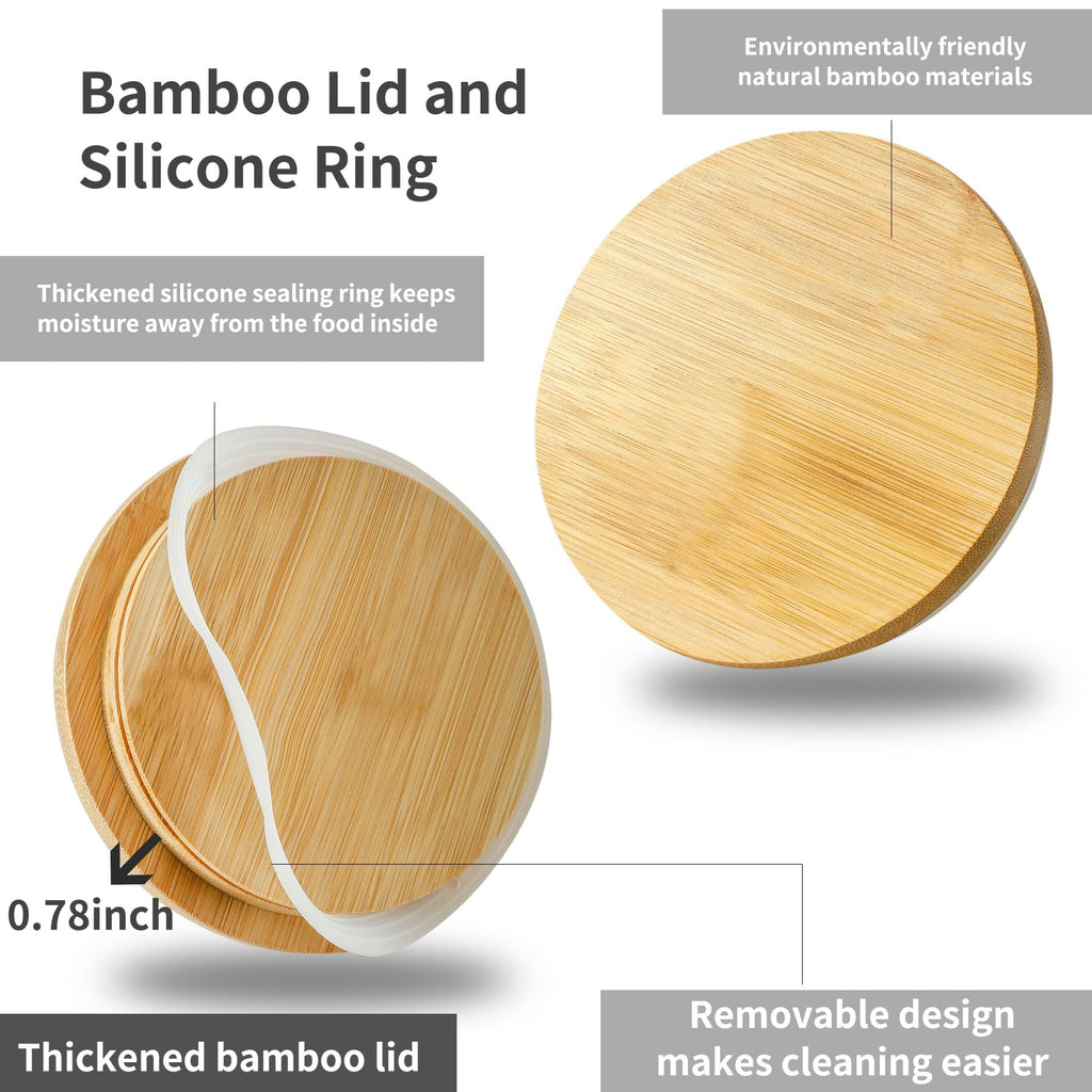Green Food Storage Jar Strong Ceramic Storage Canisters with Airtight Seal Bamboo Lid Modern Design Seal Damp-Proof