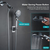 Handheld Shower Head with On Off Switch 8-Mode High Pressure Showerhead with 79 Inches Extra-long Stainless Steel Hose