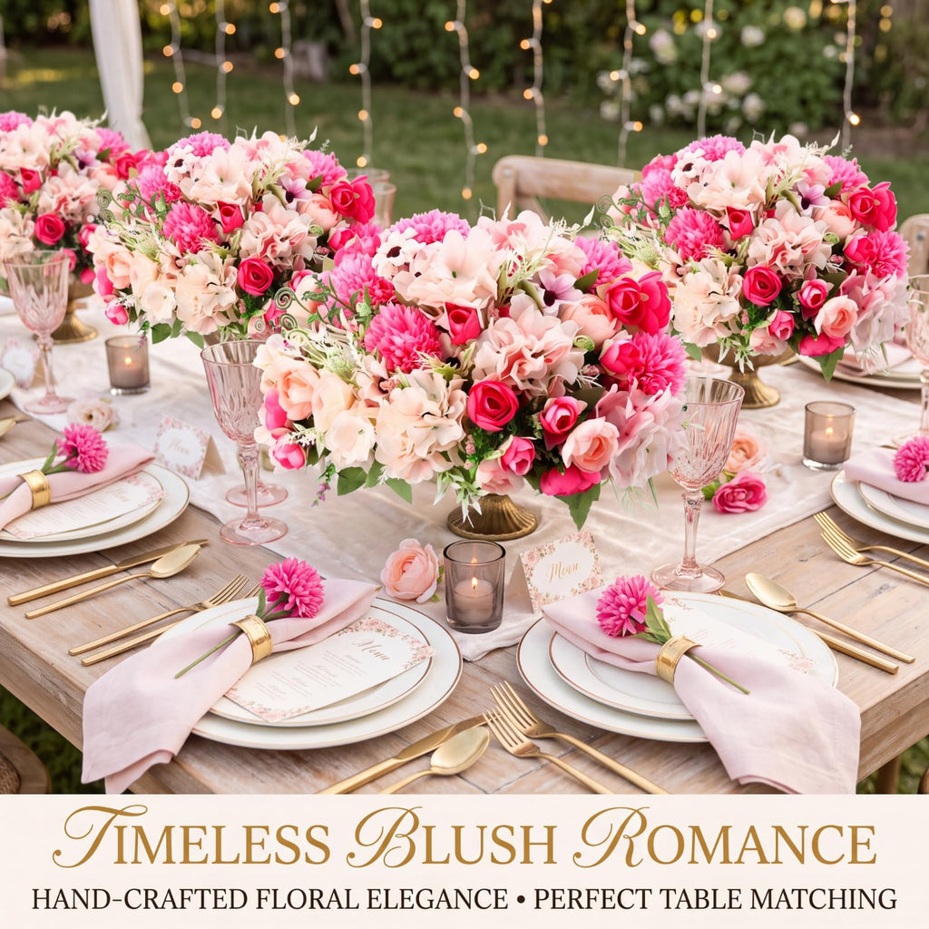 24 Bundles Peonies Artificial Flowers Faux Roses, Rose Red