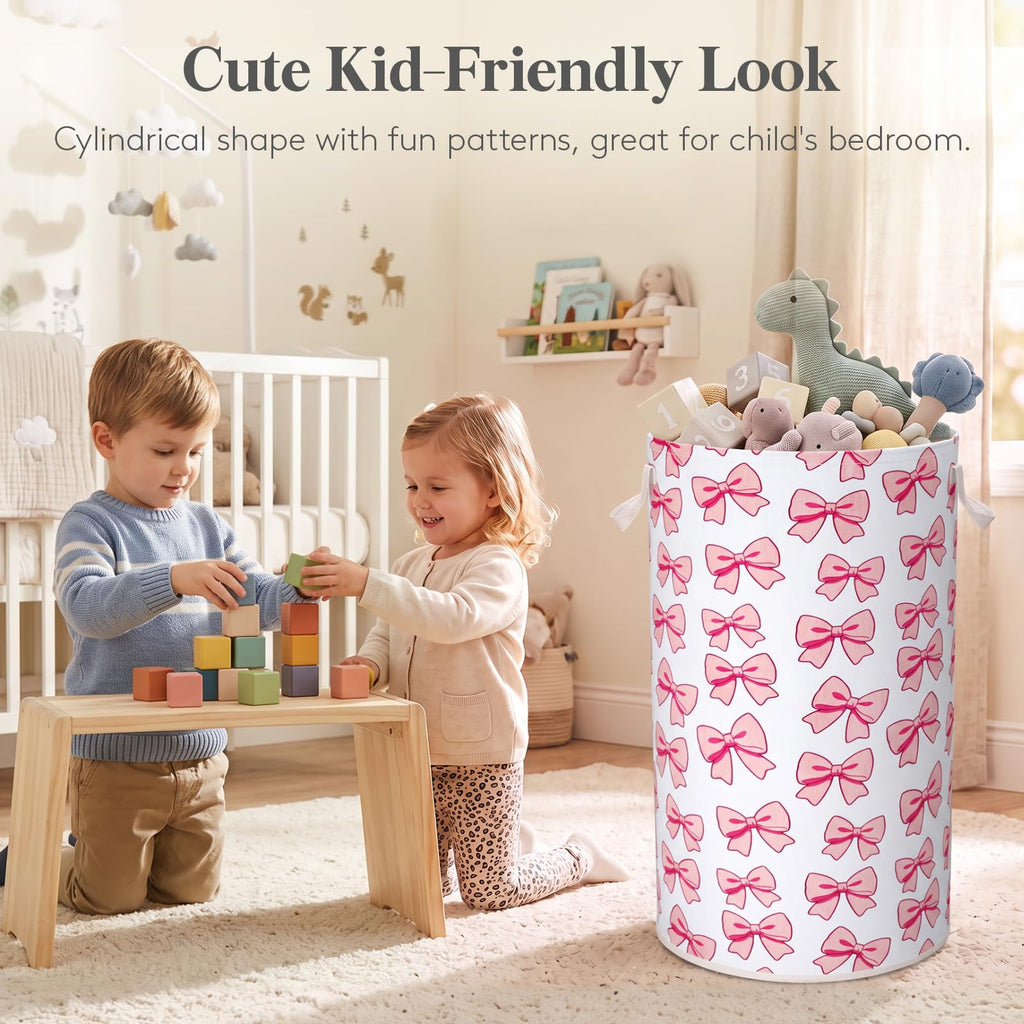 Baby Laundry Baskets, Nursery Hamper, Toy Basket, 65L, Bowknot