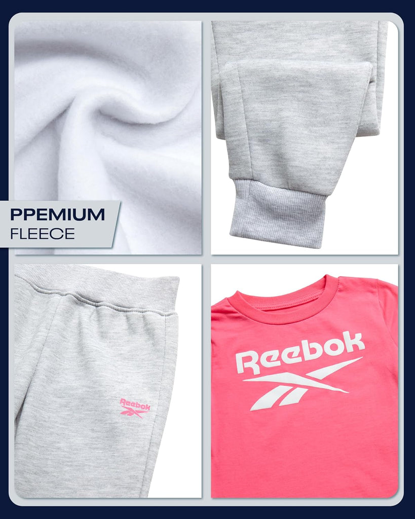Toddler Girls Piece Set - Fleece Hoodie, Tee & Jogger Pants
