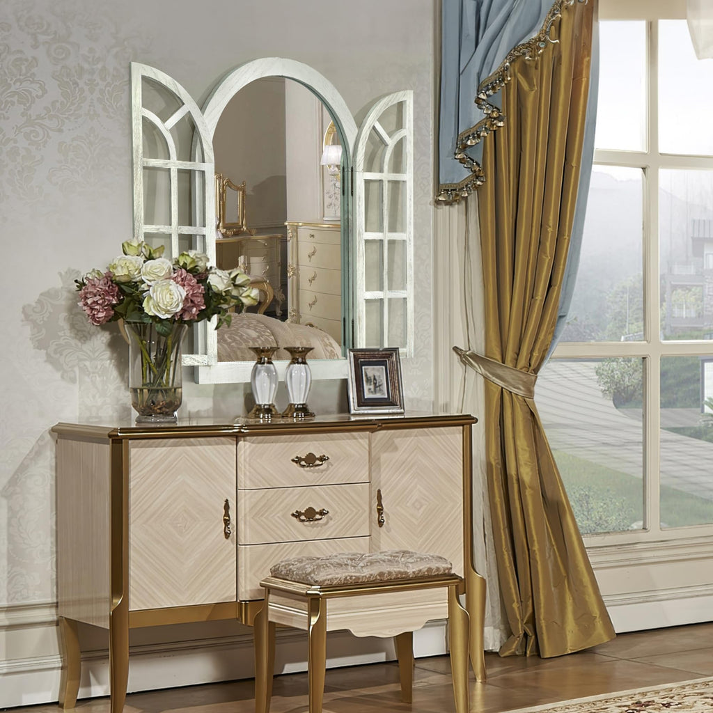 Window Mirrors for Wall Decor -Arched Wall Mirror Farmhouse Wood
