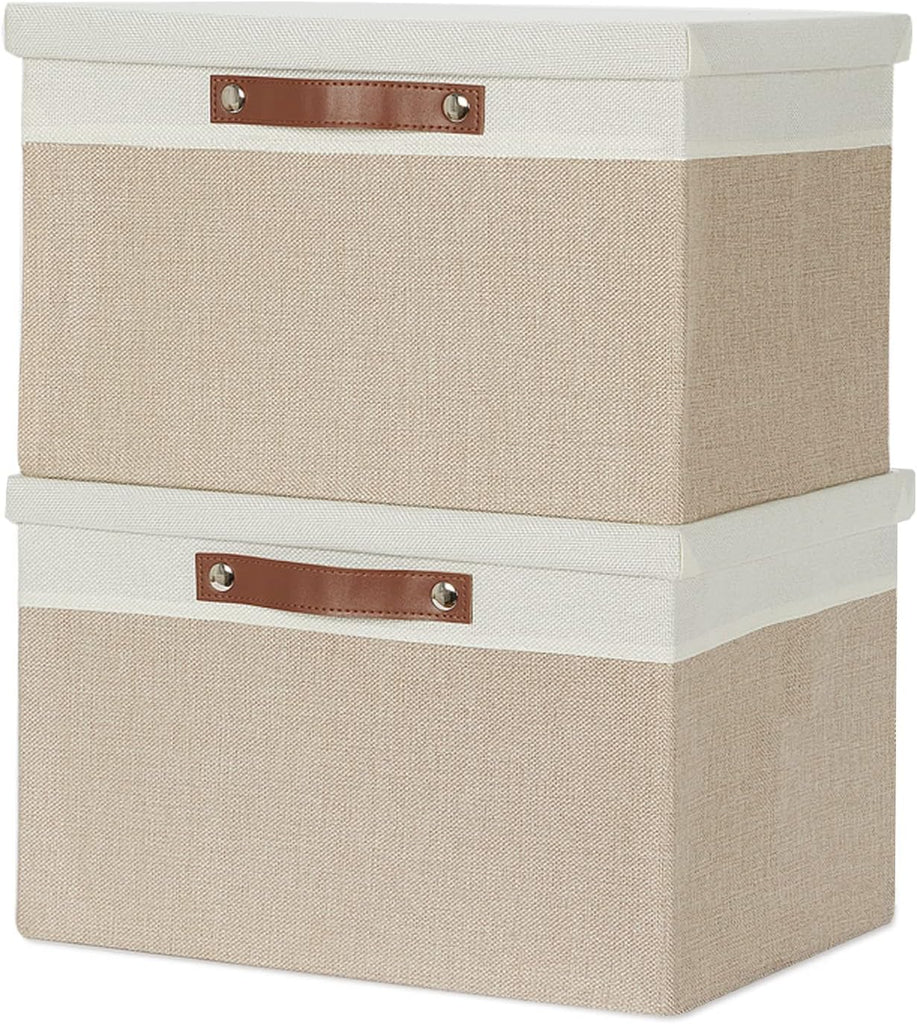 Foldable Storage Bins with Lids, [2-Pack] Large Storage Baskets with Lid, Fabric Storage Bin for Organizing Home