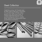 30-Piece Flatware Set For 6, Modern Sleek Design Silverware Set, 18 10 Stainless Steel Utensils