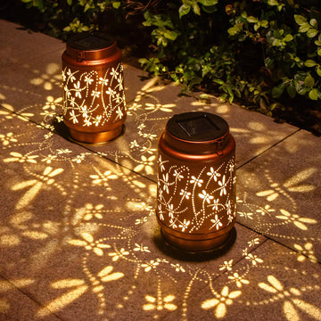 Birthday Gifts for Women, Solar Lanterns, Dragonfly, 2 Pack
