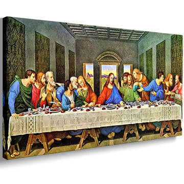 Leonardo Da Vinci Reproductions Last Supper Wall Decor Christian Canvas Art 10x20 inch
