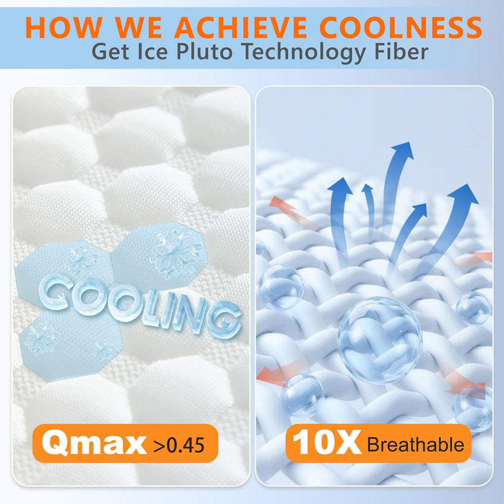 Cooling Pillows Queen Size Set of 2, Adjustable Memory Foam Pillows | Firm/Soft Cooling Bed Pillows for