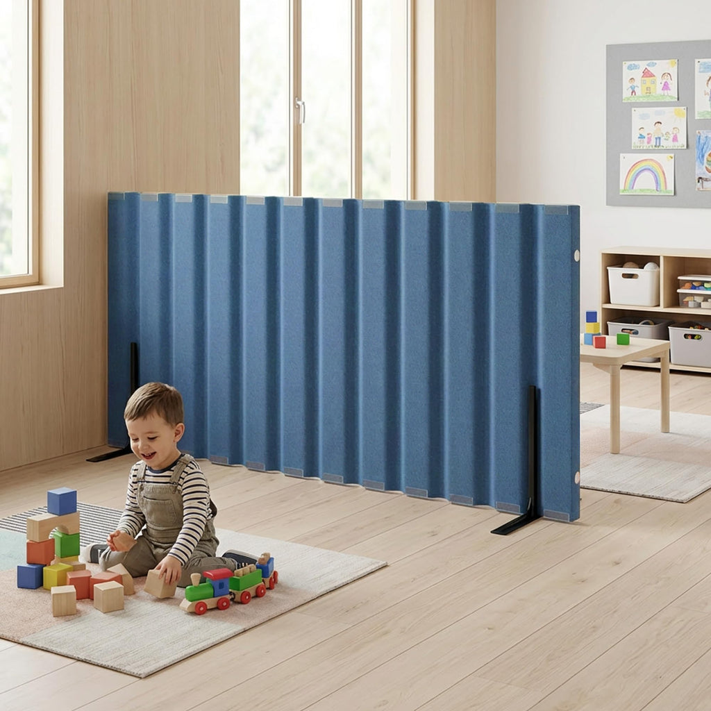 Room Divider, Acoustic Room Divider Panel, Blue, 30" X 6'