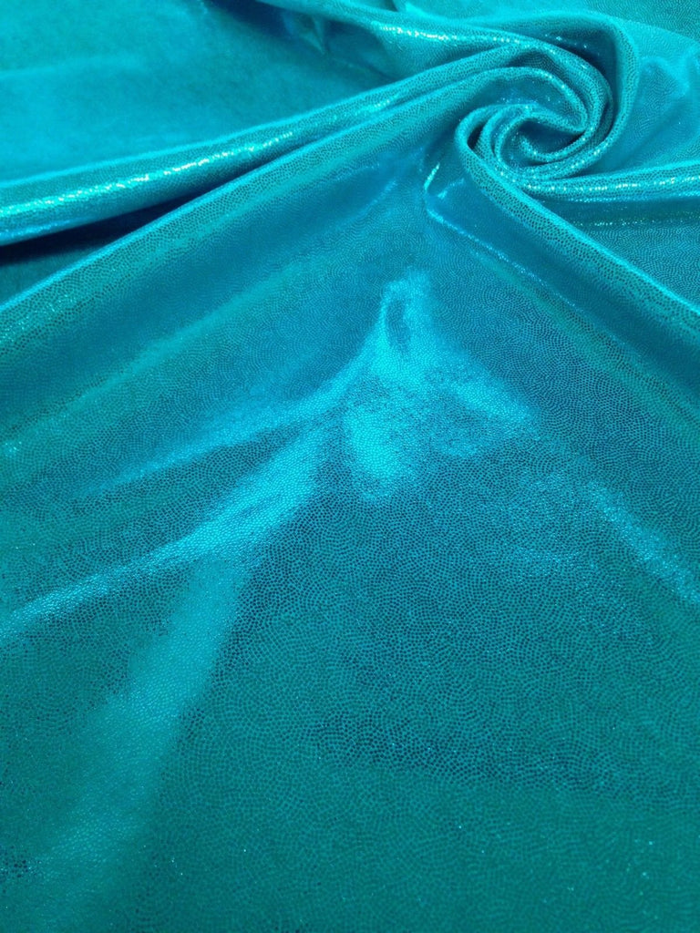 Shiny Finger Foil 4-Way Stretch Heavy Nylon Spandex Fabric (Turquoise)