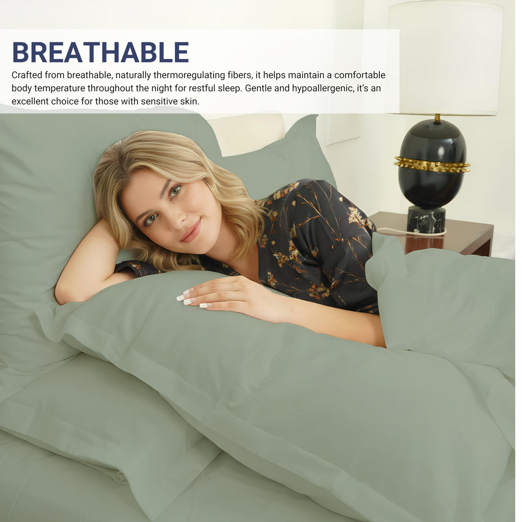 100% Viscose Derived from Bamboo Bed Sheet Set; Silky Soft Cooling Sheets, Luxury Hotel Quality Bedding, Breathable
