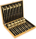 Matte Gold Silverware Set, 30-Piece Food Grade Stainless Steel Gold Flatware Set, Kitchen Utensil Set Service for 6