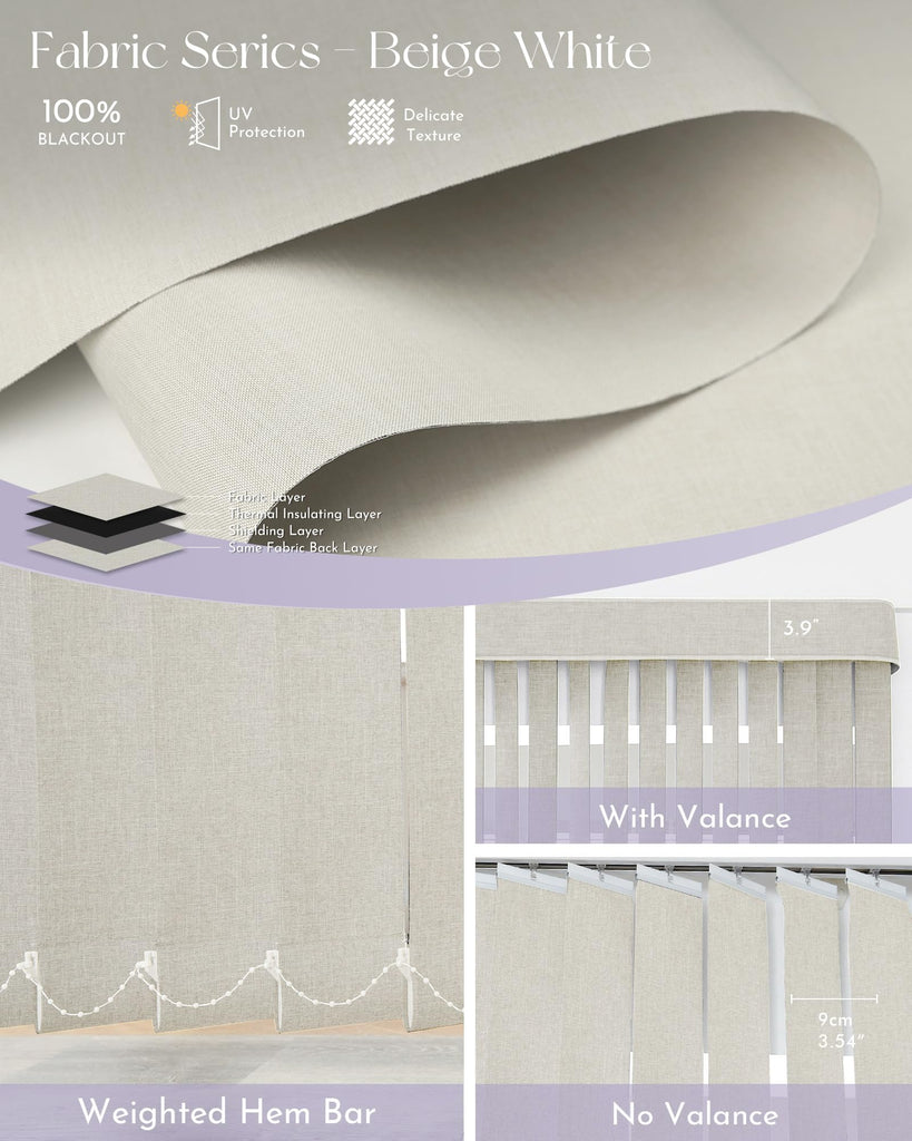 Motorized Vertical Blinds Compatible with Alexa Google Privacy Reversible Blackout Smart Vertical Blind Remote
