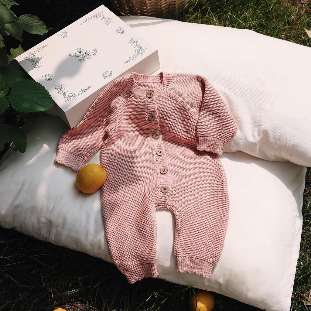 Baby Knit Romper, Cotton Sweater for Newborn Boys and Girls