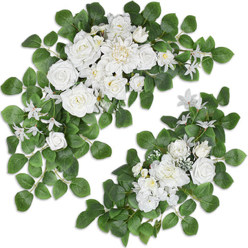 White Artificial Flowers for Wedding Arch Set of 2