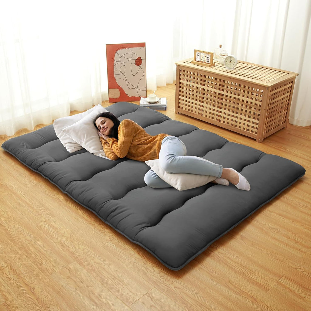 Japanese Floor Mattress, 4'' Thick Foldable Futon Mattress