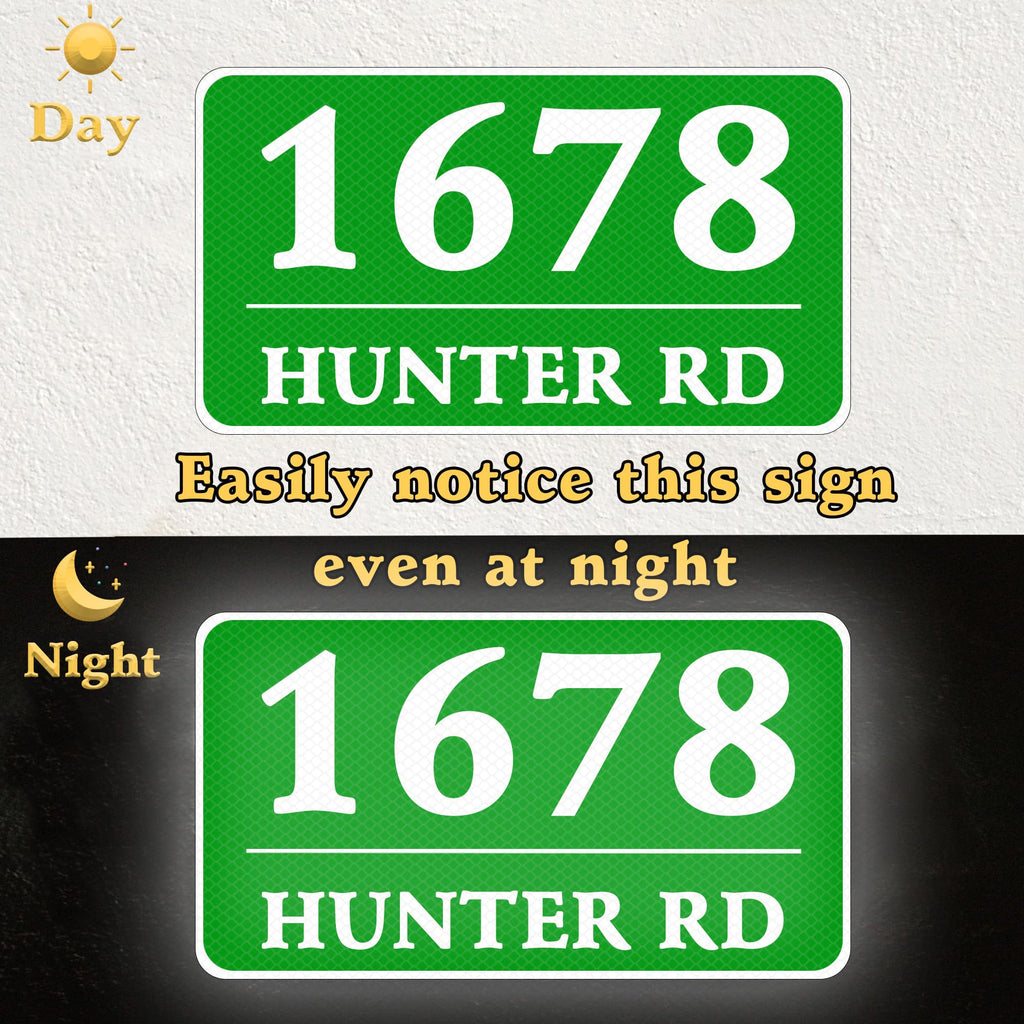 Reflective House Number Sign, Address Number Plaque 16"x10"